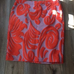 Ann Taylor paisley print lavender and coral skirt
